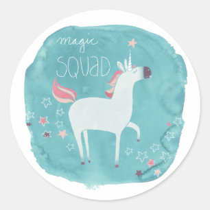 Adesivo Redondo Magic Unicorn Squad