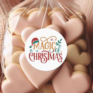 Adesivo Redondo Mágica do Natal fofa
