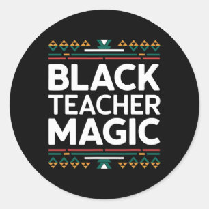 Adesivo Redondo Mágica do Professor Negro Mês da História Afro-Ame