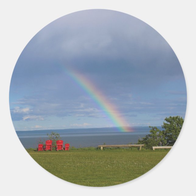 Adesivo Redondo Mágica entrando no oceano (Frente)