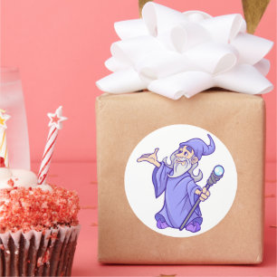 Adesivo Redondo Mágica feiticeira mágica de mago roxo