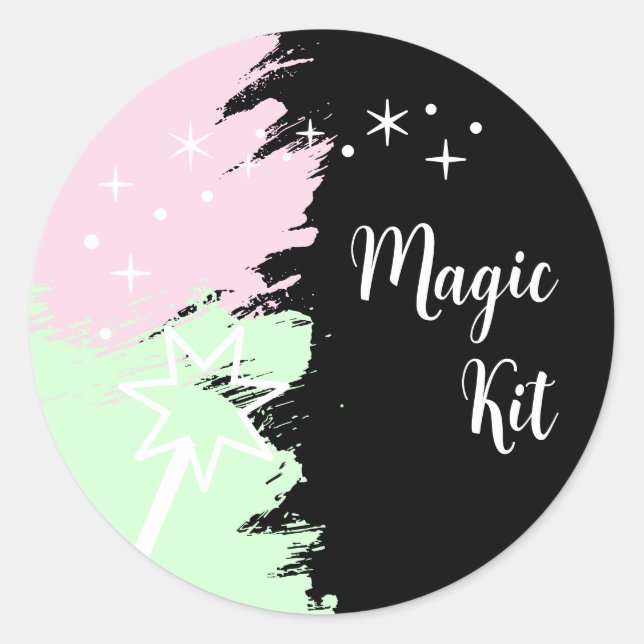 Adesivo Redondo Magical Birthday Magic Kit (Frente)