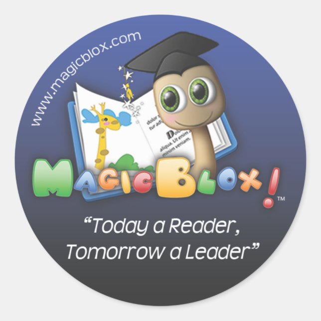 Adesivo Redondo MagicBlox 2" Blue Sticker (Frente)