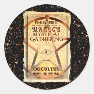 Adesivo Redondo Magick Mystical Gathering Fortune Teller Party