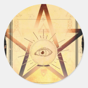 Adesivo Redondo Magick Mystical Gathering Fortune Teller Party