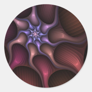 Adesivo Redondo Mágico Abstrato Listrado Colorido Fractal Brilhant