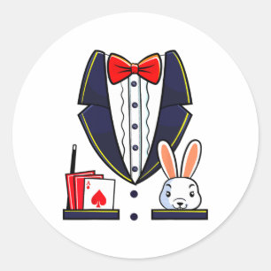 Adesivo Redondo Mágico Figurino Halloween Mágico Show Men Women Ki