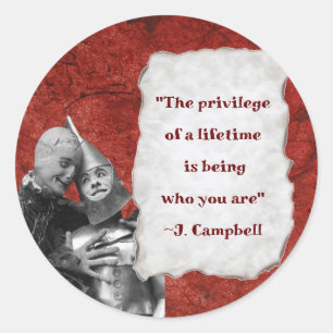 Adesivo Redondo Mágico Oz cita o vermelho Campbell Dourado