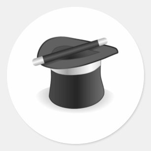 Adesivo Redondo Mágico Wand e Chapéu