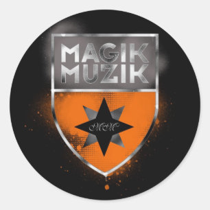 Adesivo Redondo Magik Muzik Sticker
