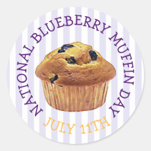 Adesivo Redondo Magnet do Dia de Julho Nacional do Muffin de Aroma