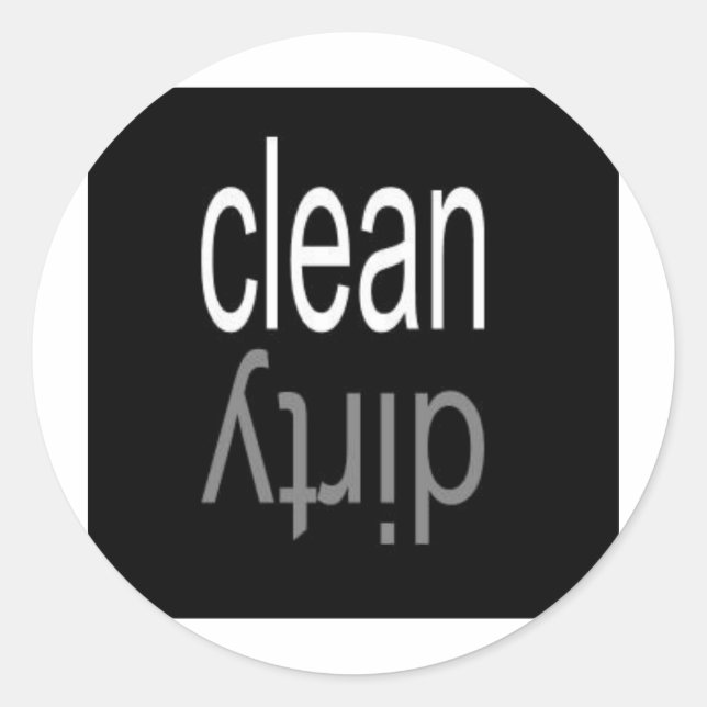 Adesivo Redondo Magneta de lavadora de louça limpa/suja (Frente)