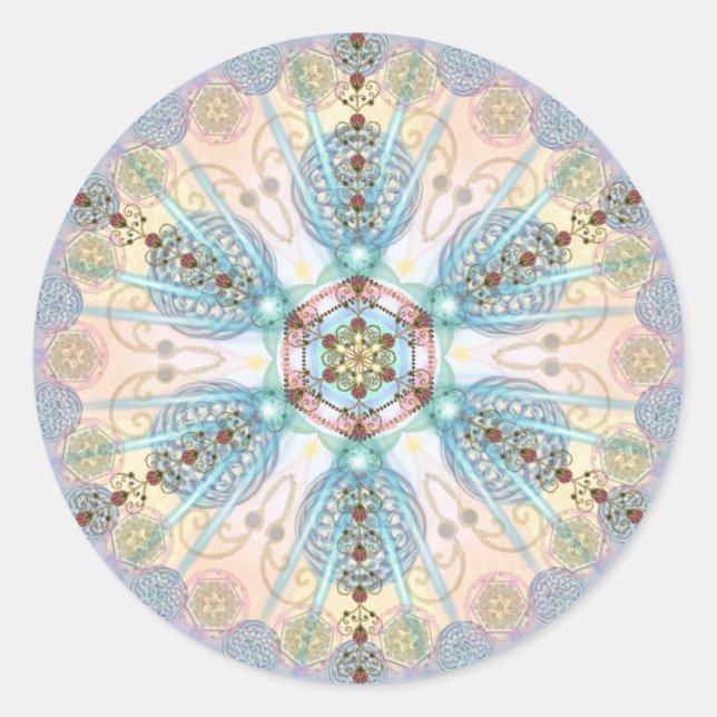 Adesivo Redondo Magnetic Energy Mandala (Frente)