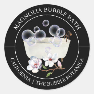 Adesivo Redondo Magnolia Bubble Bath label