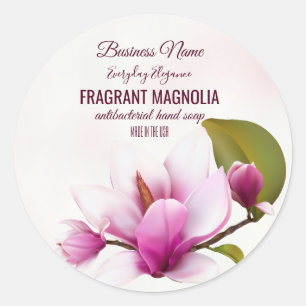 Adesivo Redondo Magnolia Flower Business