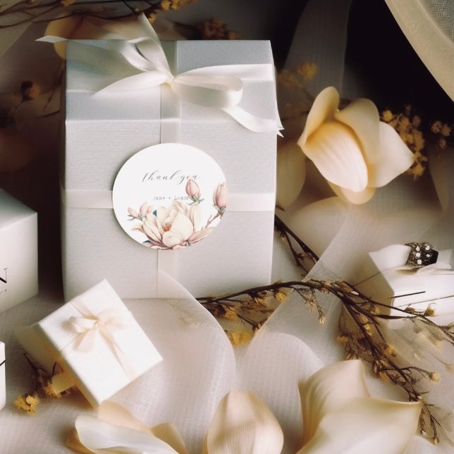 Adesivo Redondo magnólia rosa (Criador carregado)