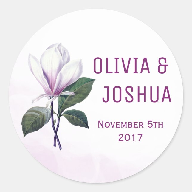 Adesivo Redondo Magnolia Wedding Stickers (Frente)