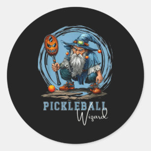 Adesivo Redondo Mago do pickleball arte engraçada de esportes fant