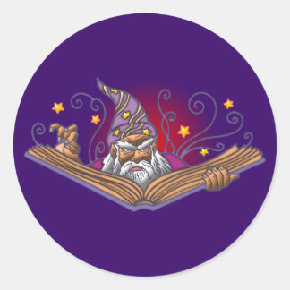 Adesivo Redondo Mago livro Grimoire wizard sorcerer warlock