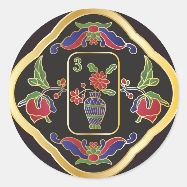 Adesivo Redondo Mah Jongg Jewelry Stickers (Frente)