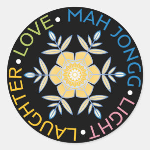 Adesivo Redondo Mah Jongg Snowflakes Stickers