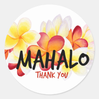 Adesivo Redondo Mahalo Plumeria