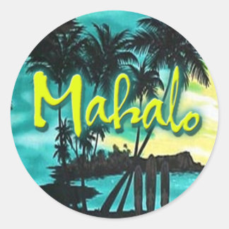 Adesivo Redondo Mahalo Sunset Sticker