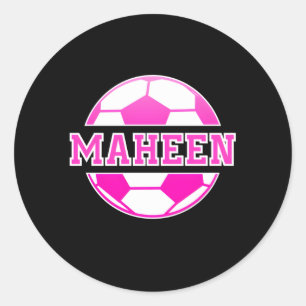 Adesivo Redondo Maheen Name Soccer Play Futebol Sports Fan Balls