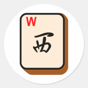 Adesivo Redondo Mahjong ocidental