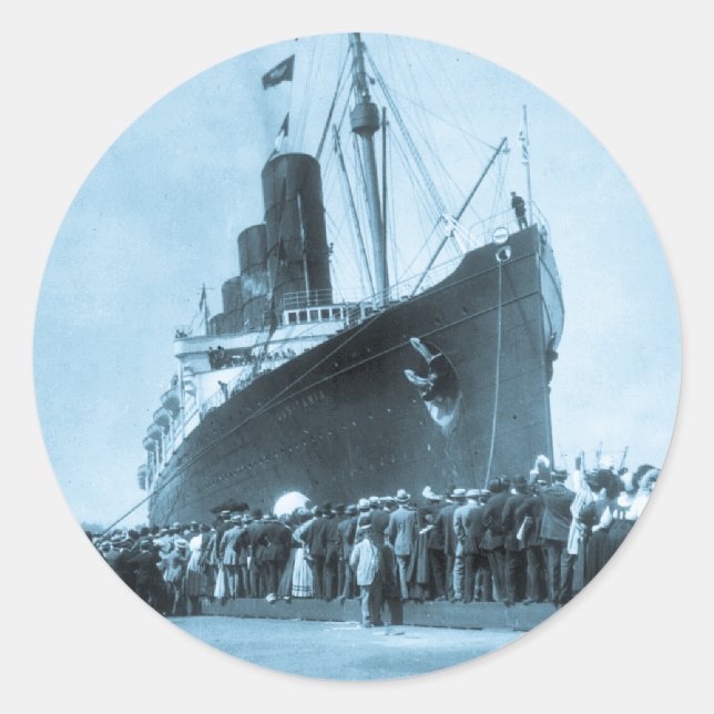 Adesivo Redondo Maiden Voyage da RMS Lusitania, 13 de setembro de  (Frente)