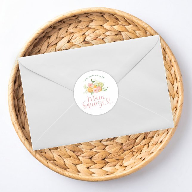 Adesivo Redondo Main Squeeze Citrus Bridal Shower (Criador carregado)