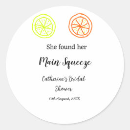Adesivo Redondo Main Squeeze limão cítrico chá de noiva adicionar