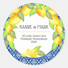 Adesivo Redondo Main Squeze Lemons - Endereço de devolução italian