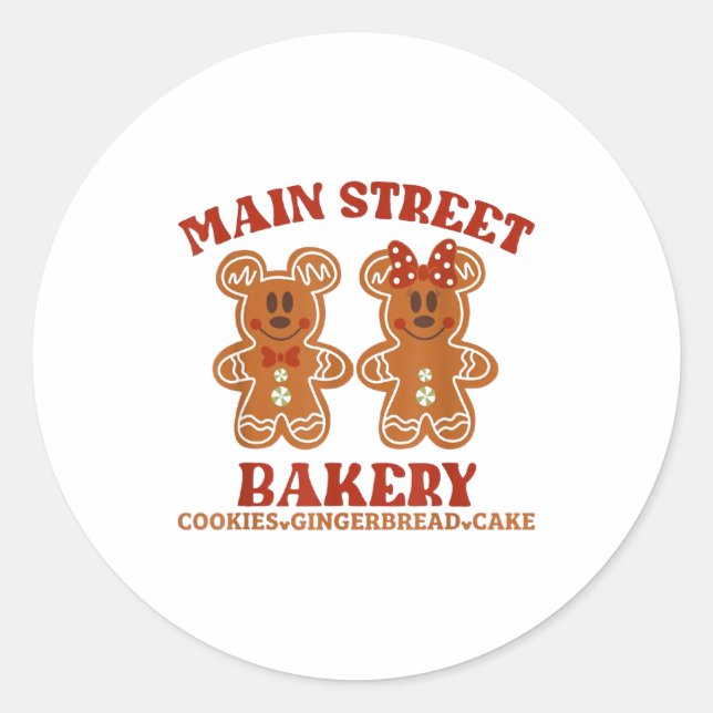Adesivo Redondo Main Street Bakery Cookies Gingerbread Cake Christ (Frente)
