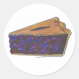 Adesivo Redondo Maine Blueberry Pie Slice Bajulando Foodie Feia Bo