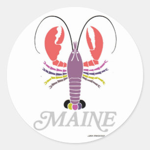 Adesivo Redondo Maine Lobster