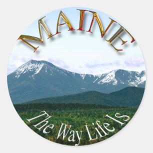 Adesivo Redondo Maine Mt. Katahdin Envelope Selos