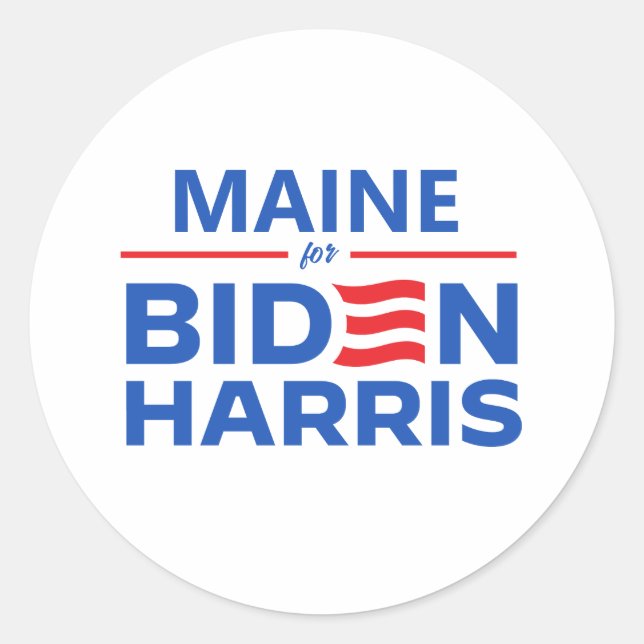 Adesivo Redondo Maine para Biden Harris (Frente)