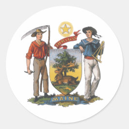 Adesivo Redondo Maine State Seal