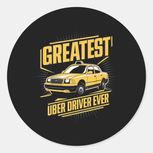 Adesivo Redondo Maior Driver De Uber Engraçado Com Driver De Uber (Frente)