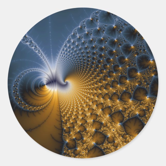 Adesivo Redondo Mais - Arte Fractal (Frente)