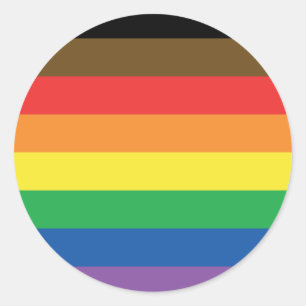Adesivo Redondo Mais colorem mais arco-íris LGBT customizável do