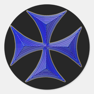 Adesivo Redondo mais de 01 cavaleiros com cruz temporal - fundo ne