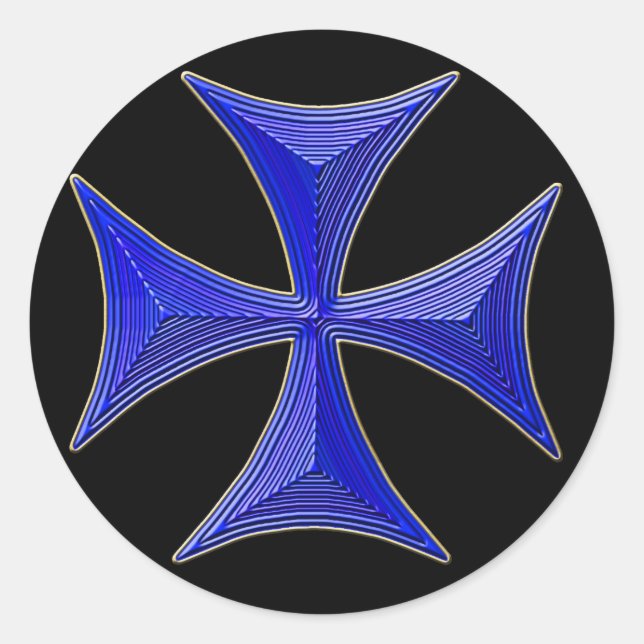 Adesivo Redondo mais de 01 cavaleiros com cruz temporal - fundo ne (Frente)