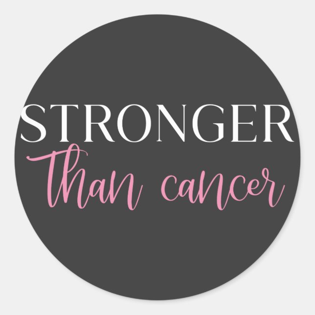 Adesivo Redondo Mais forte que o Cancer (Frente)