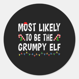 Adesivo Redondo Mais Provável É A Família Engraçada Do Elf Xmas