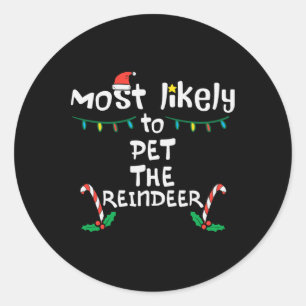 Adesivo Redondo Mais Provável Matador Da Família Xmas De Natal Pet