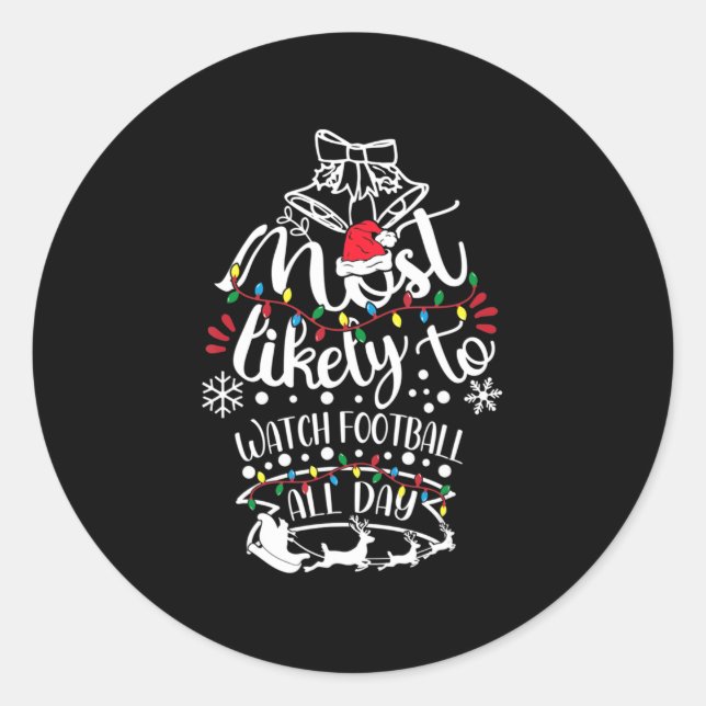 Adesivo Redondo Mais Provável Para Assistir Futebol No Natal Sa (Frente)