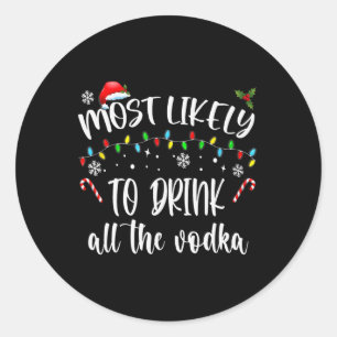Adesivo Redondo Mais Provável Para Beber Toda A Bebida De Natal De