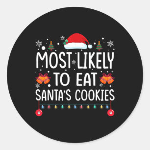 Adesivo Redondo Mais Provável Para Comer O Natal Da Família Santas